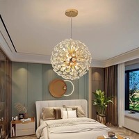 Lustres suspendus en cristal décoratifs nordiques modernes, forme de pissenlit, pour salon, salle à manger, décoration de la maison, LED, luminaires suspendus de luxe