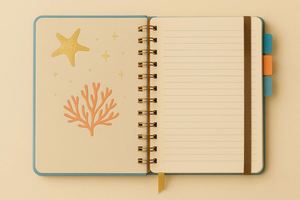 Leather Stamping Moon Flower Spiral A5 Hardcover Notebook Aesthetic Stationery Journal <b>Pen</b> Holder Tab Dividers Gift Custom - Product Image 3