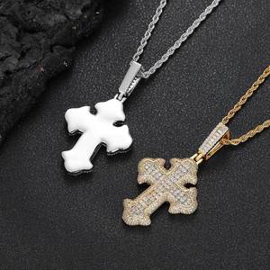Real Gold Plated Hip Hop <b>Iced</b> Out Cross Pendants 925 Sterling Silver Custom Moissanite Jewelry Pave Setting Classic Bling Charms - Product Image 6