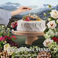 Plateau de service à gâteaux en gros – Présentoir à gâteaux en bois haut de gamme avec base sur pied pour la présentation de desserts et la table à manger
