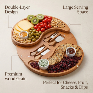 Ensemble de planches à <span class=keywords><strong>charcuterie</strong></span>, grand plateau à fromages, plateau à <span class=keywords><strong>charcuterie</strong></span> en bois naturel avec accessoires - Product Image 5