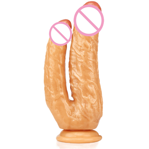 Dildo réaliste double tête géant, jouet sexuel pour <span class=keywords><strong>adultes</strong></span>, prend en charge l'insertion double face, étanche, souple, sans poignée. - Product Image 5