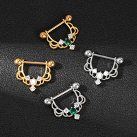 Piercing mamelon en acier inoxydable 316L plaqué or argent petit diable araignée anneau de mamelon Piercing bijoux pour femmes hommes