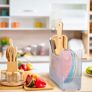 Eco-Friendly Transparent PP <b>Rectangular</b> Storage <b>Basket</b> 10-20L Capacity for Desktop Clutter Sorting - Product Image 3