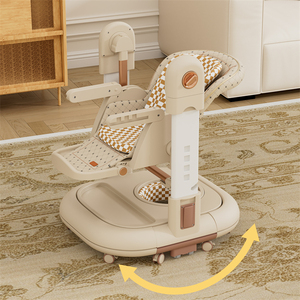 Chaise haute pour bébé multifonctionnelle 3 en 1, réglable en <span class=keywords><strong>hauteur</strong></span> sur 6 positions, nouvelle, avec double plateau repas, sécurisée pour les repas et l'alimentation - Product Image 3