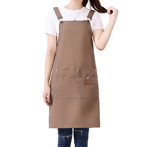 Delantal sin mangas <span class=keywords><strong>de</strong></span> lona <span class=keywords><strong>de</strong></span> poliéster con múltiples bolsillos y logotipo personalizado, lavable, para protección en el <span class=keywords><strong>trabajo</strong></span> <span class=keywords><strong>de</strong></span> chefs y camareros <span class=keywords><strong>de</strong></span> <span class=keywords><strong>cocina</strong></span> - Product Image 1