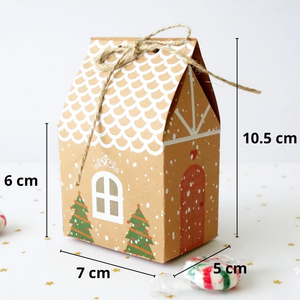 Boîtes à biscuits de Noël de cadeau de Noël, boîte de friandises de fête mignonne de <span class=keywords><strong>maison</strong></span>, boîte de papier d'emballage de cadeau de macarons/chocolat/bonbons - Product Image 2