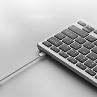 Keyboard Nirkabel BT Wireless Scissor Switch USB 3.0 Plastik 78 Tombol Ringkas Ultra Tipis Senyap Ergonomis Dual Mode untuk Desktop & Tablet