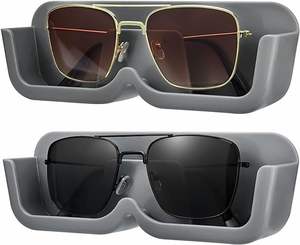2pcs Eyeglasses <b>Holder</b> <b>Stand</b> Wall Mounted Sunglasses Display Case <b>Glasses</b> Organizer with Adhesive Sticker for Bathroom Bedroom - Product Image 2