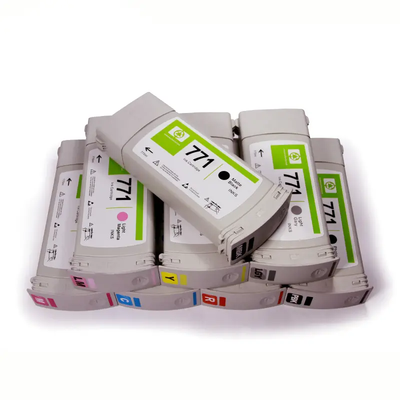 Mwei 775Ml Gereviseerde 771 Inkt Cartridge Vol Met Pigment Inkt Voor Hp Officejet Designjet Z6200 Z6600 Z6800