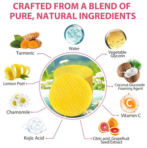 Vente en gros de tampons nettoyants en coton de curcuma à l'acide kojique naturel pour tous les types de peau démaquillant Logo personnalisé OEM/ODM marque abondante - Product Image 3