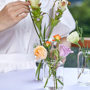 Vase à <span class=keywords><strong>fleurs</strong></span> en verre cylindrique moderne, transparent, en vrac, <span class=keywords><strong>pour</strong></span> petites <span class=keywords><strong>fleurs</strong></span> décoratives - Product Image 3
