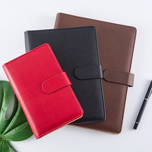 Kinh doanh màu đen <span class=keywords><strong>A5</strong></span> chất kết dính với logo, Nâu 6 Vòng chất kết dính Tạp Chí, A6 lá lỏng lẻo chất kết dính máy tính xách tay với đóng cửa từ - Product Image 3