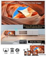 Everycom YG627 Android 9.0 Mise au point manuelle 1 Go de RAM 8 Go de ROM 5G WiFi LED 1080p Home cinéma Projecteur 4k