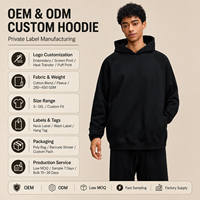 Sweat à capuche en molleton épais 340 GSM à panneaux incurvés et patchwork croissant, style streetwear euro-américain pour homme, fourniture marque privée