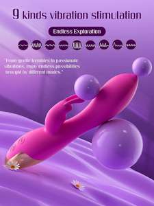 Vibrador de conejo a prueba de agua OEM/ODM-Estimulador de clítoris recargable con vibración dual, masajeador de punto G, juguete sexual para adultos para mujeres - Product Image 3