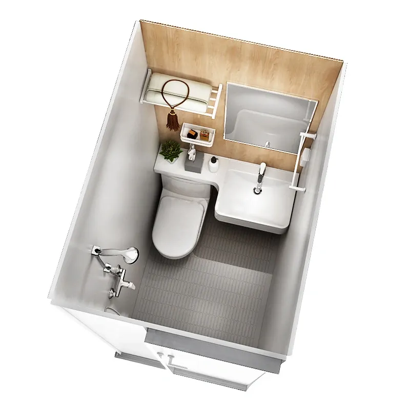 Großhandel tragbare Badezimmer-Einheiten Integrierte vorgefertigte Duschräume Tragbare Toilette Fertige Badezimmer-Pods mit Toilette