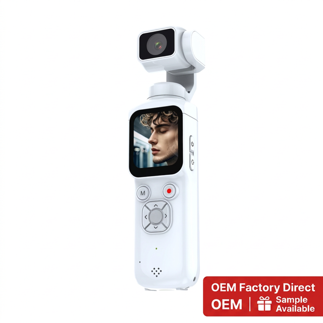 4K 30fps Pocket Action Camera Handheld Gimbal Stabilizer 75MP 330° Face Tracking Waterproof Sports Vlog Camera for Diving