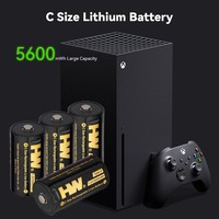 Baterai Lithium Li-ion Isi Ulang Ukuran C Grosir 1.5V 5600mWh dengan Port USB-C 1000 Siklus