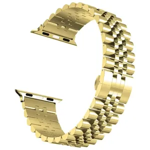 Cinturini per orologi solidi in acciaio inossidabile per Smart <span class=keywords><strong>Watch</strong></span> con bracciale con chiusura a farfalla per <span class=keywords><strong>Apple</strong></span> Series 8/7/6/<span class=keywords><strong>SE</strong></span>/5/4 - Product Image 2