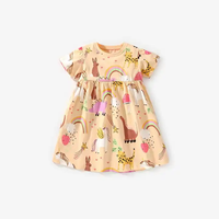 Robes mini décontractées respirantes en polyester/coton pour filles, motif dessin animé mignon, idéales pour les sorties et l'escalade – Qualité supérieure, ODM