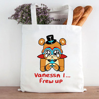Sac fourre-tout en toile personnalisé, écologique, recyclé, réutilisable, imprimé par sublimation thermique, fermeture à glissière, motif lettres, logo personnalisé