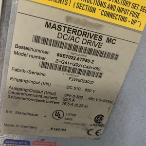 ใช้ใน Stock Sie Men s Motor Controller 6SE7022-6TP50-Z Z=G41+G92+C43+K80 อินเวอร์เตอร์และคอนเวอร์เตอร์ DC/AC - Product Image 3