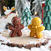 Handgemachte Lebkuchenmann-Form Geschenk für Weihnachten Winterliche Heimdekoration Niedliche Aromatherapie Sojawachs-Duftkerze