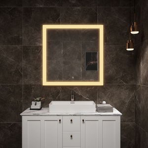 Taille personnalisée IP44 Miroir de salle de bain moderne illuminé par LED avec design graphique pour appartement et villa - Product Image 2