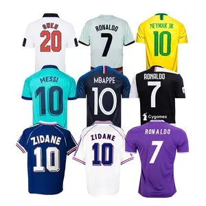 Maillot de football rétro réel 94 96 97 98 99 Maillots de football ac 01 02 03 04 RONALDO ZIDANE Beckham 05 06 RAUL Robinho 07 08 09 10