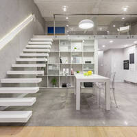 Nouvelles tendances Design luxueux escalier d'intérieur marches en pierre naturelle escaliers flottants en marbre faisceau escaliers droits flottants