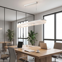 Suspension LED ovale moderne et minimaliste avec abat-jour en acrylique, spectre complet, pour îlot de cuisine et table à manger