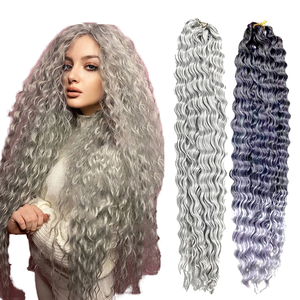 Extensiones de Cabello Sintético Ondulado Profundo de Una Sola Tira para Crochet, Estilo Egipcio Rizado para Cabello Largo Afro, para Rusia - Product Image 1