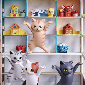 Kawaii Cat Figure Set 10Pcs PVC Cartoon Cat <b>Mini</b> Figurines Desk Decor Bag Charm <b>Keyring</b> for Pet Lover Gift - Product Image 3