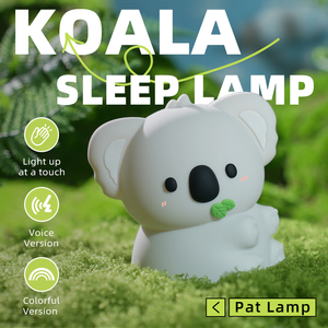 Tap Control Cute Seven-Color Cartoon <span class=keywords><strong>Koala</strong></span> Night Light 1200mAh Rechargeable Soft Silicone Sleeping Lamp avec 30 Min Timing - Product Image 2