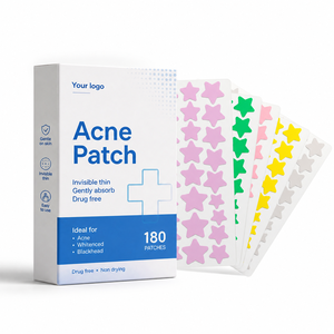 Patchs Hydrocolloïdes Personnalisés en Forme d'Étoile Mignonne pour Boutons, Patchs Anti-Acné Holographiques en Forme <span class=keywords><strong>de</strong></span> Cœur Noir pour la Récupération des Imperfections - Product Image 1