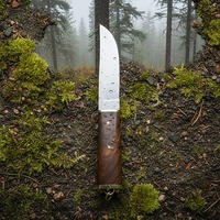 Couteau de camping Viking SAZ ENTERPRISES, acier à haute teneur en carbone, pointe clip, manche en bois, 9 pouces, non réglable, EDC, cadeau, OEM SAZ-V8