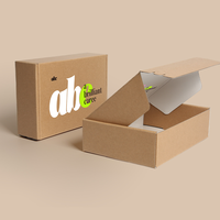 Boîte d'emballage en papier artisanal avec logo personnalisé pour modèles de conception personnalisés sans parfum avec doublure en éponge et bande de déchirure