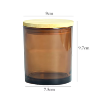 Vente en gros de pots à bougies en verre transparent coloré givré vides avec couvercles pour la fabrication de bougies et la décoration de la maison