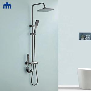 ZEPENG Современная алюминиевая душевая система с 4 функциями, настенная, в стиле «Пианино», цвет серый металлик, с эффектом тропического дождя - Product Image 3