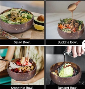 <b>Coconut</b> <b>Shell</b> Polished Soup Bowl with Spoon Bohemian Handicrafts Custom Logo Wedding Eco Friendly Handmade Serving Bowl - Product Image 2