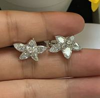 OEM 925 Sterling Silber Marquise-Schliff CZ Blumenförmige Ohrringe für Damen Hochzeiten, Exquisiter und Modischer Schmuck