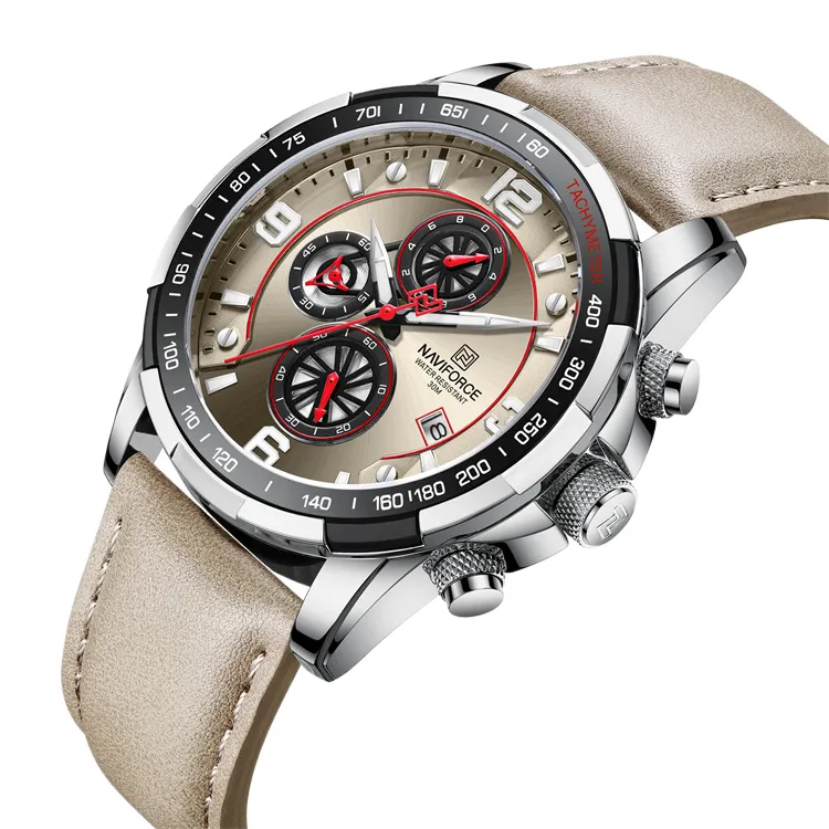 NAVIFORCE 8020L SGYGY New Men's Fashion watch Casual Business Chronograph 30m waterproof wristwatch for men