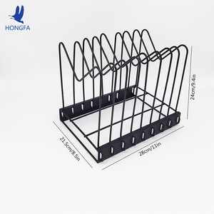 HONGFA Metal File Rack 8 Sections 3cm Spacing Vertical Magazine Organizer Black Desk Storage For Office Home Use - Product Image 4