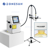 ZONESUN-impresora de inyección de tinta, máquina de impresión de código Digital de vidrio, Metal, acero, plástico, PVC, cartón, lote, número, logotipo, marca, puede codificación de Fecha