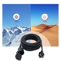 Câble d'alimentation extérieur robuste de 10 m, noir, EU 16 ampères, 230 V, H07RN-F 3G 1,5 mm², câble en caoutchouc, étanche IP44