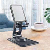 Support universel de téléphone pour tablette OEM avec base rotative à 360 degrés, support de bureau pliable réglable pour tablette PC