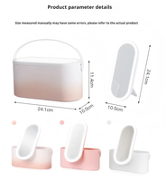 Trousse de beauté personnalisée pour maquillage de voyage multifonction USB à rotation de 360 mignon miroir en plastique à lumière LED avec rangement