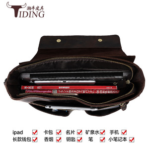 Bolso Bandolera de Cuero Genuino para Hombre Tiding, Color Marrón Oscuro, Piel de Vaca de Primera Capa, Estilo Retro, Resistente, 1180 - Product Image 5