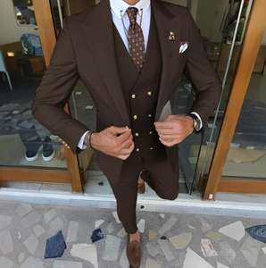 بدلة مصممة خياط للرجال زفاف العريس سهرة جاكيت بنطال صدرية طقم 3 قطع رسمي حفلة موسيقية فستان رجل بدلة مخصصة أنيقة للرجال - Product Image 3